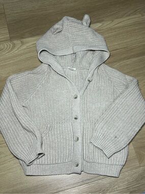 Jamie Kay Cream Hooded Knit Cardigan with Ear Detail